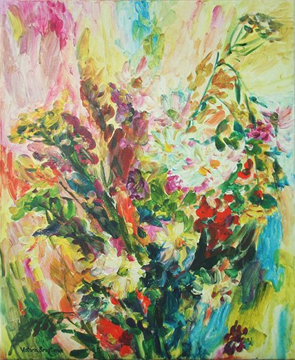 Summer Bouquet<br>2012. 20&Prime;x24&Prime;. Acrylic on canvas