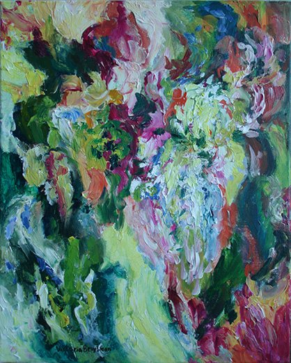 Flower Garden 2<br>2013. 16&Prime;x20&Prime;. Acrylic on canvas<br>In private collection
