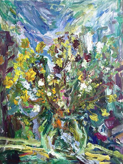 Evening Bouquet<br>2014. 18&Prime;x24&Prime;. Acrylic on canvas<br>In private collection