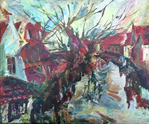 Bruges<br>2015. 24&Prime;x20&Prime;. Acrylic on canvas<br>In private collection