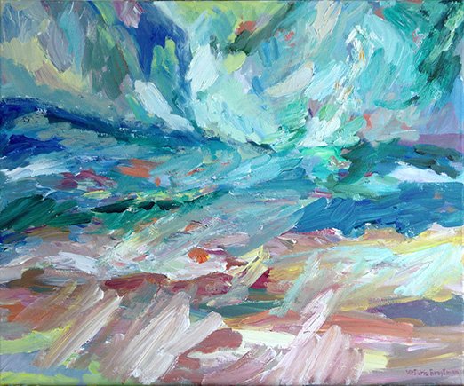 The Pacific Ocean<br>2015. 24&Prime;x20&Prime;. Acrylic on canvas