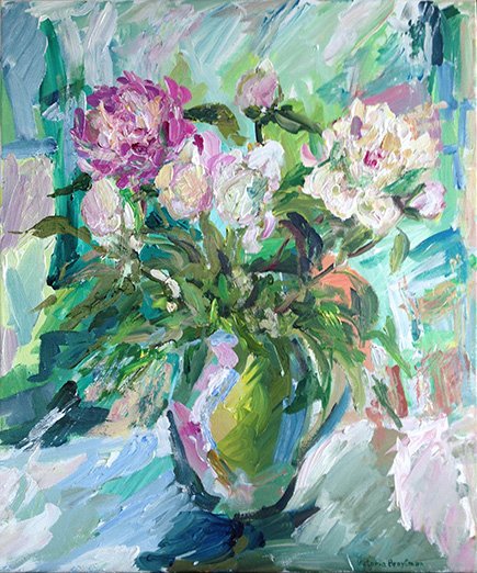 Peonies<br>2015. 20&Prime;x24&Prime;. Acrylic on canvas<br>In private collection