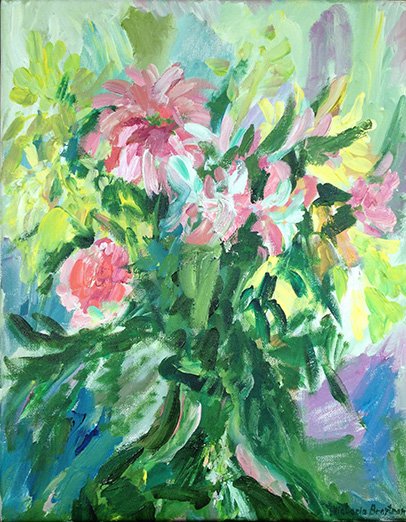 Summer Bouquet<br>2015. 14&Prime;x18&Prime;. Acrylic on canvas<br>In private collection