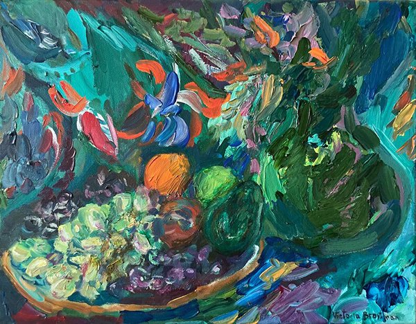 Still Life<br>2015. 18&Prime;x14&Prime;. Acrylic on canvas<br>In private collection