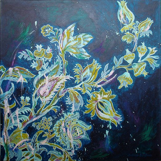 Dream<br>2011. 30&Prime;x30&Prime;. Acrylic & oil pastel on canvas<br>In private collection