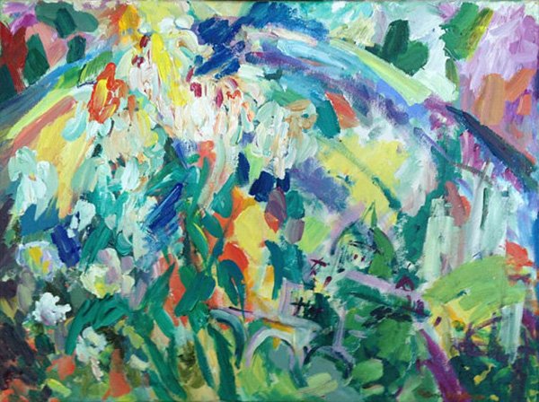 Colours of Rome. Inspired by Kandinsky<br>2017. 24&Prime;x18&Prime;. Acrylic on canvas<br>In private collection