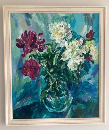 Peonies<br>2021. 20&Prime;x24&Prime;. Acrylic on canvas<br>In private collection