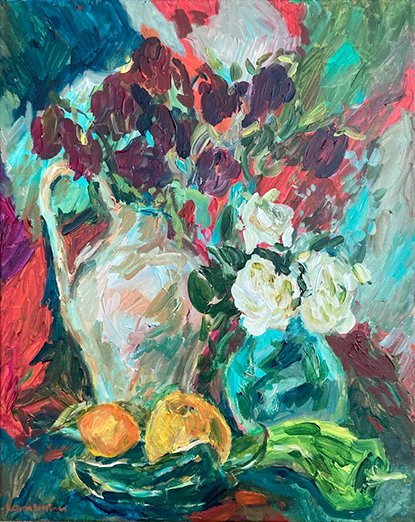 Still Life<br>2022. 16&Prime;x20&Prime;. Acrylic on canvas