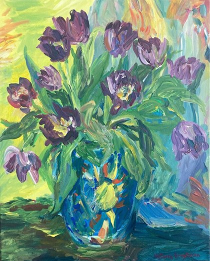 Tulips<br>2022. 16&Prime;x20&Prime;. Acrylic on canvas