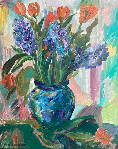 Spring Bouquet<br>2022. 16&Prime;x20&Prime;. Acrylic on canvas