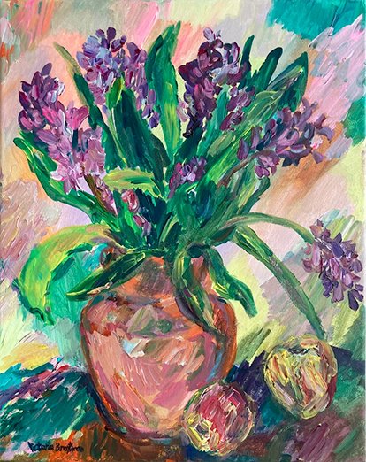 Spring Still Life<br>2022. 16&Prime;x20&Prime;. Acrylic on canvas<br>In private collection
